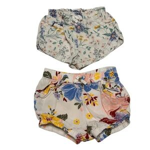 Bundle of girls floral shorts sizes 12-18 months